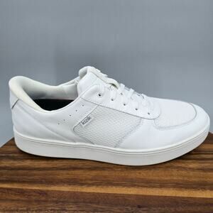 Kizik Shoes Mens 11.5D White Leather Mesh Athletic Sneakers Slip On Lace Up Oslo